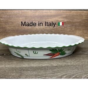 Vintage ITALCHEF Italy Stoneware Oval Baking Dish Oven Proof 17x11.5”